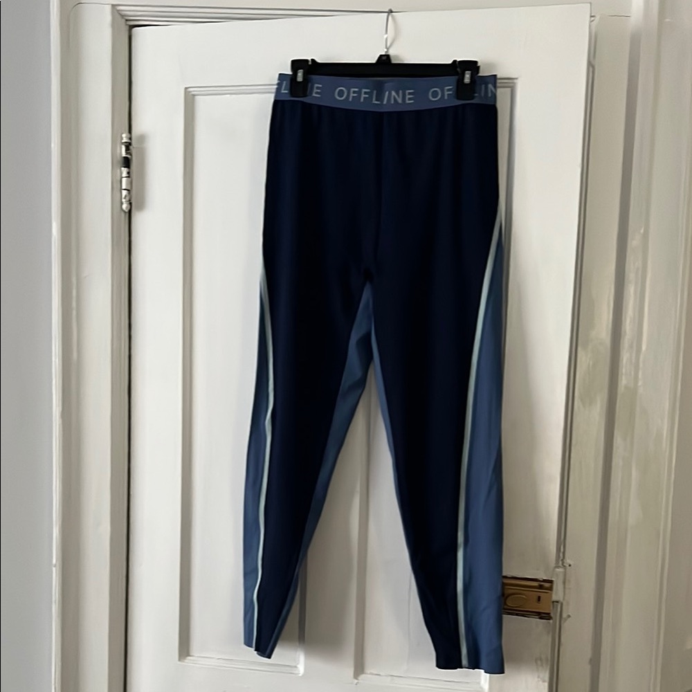 Aerie offline Leggings blue color block XL